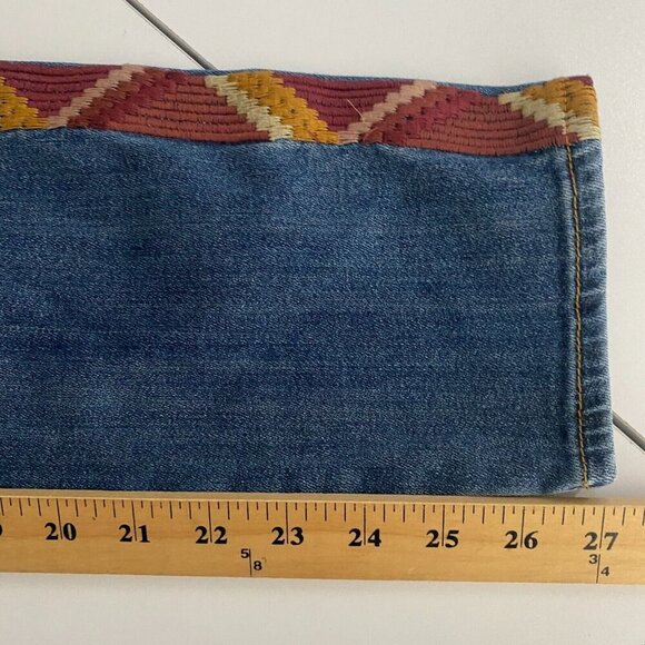 Driftwood Jackie Skinny Ankle Jeans Womens 31 Embroidered Aztec Side Stripe - Picture 9 of 10